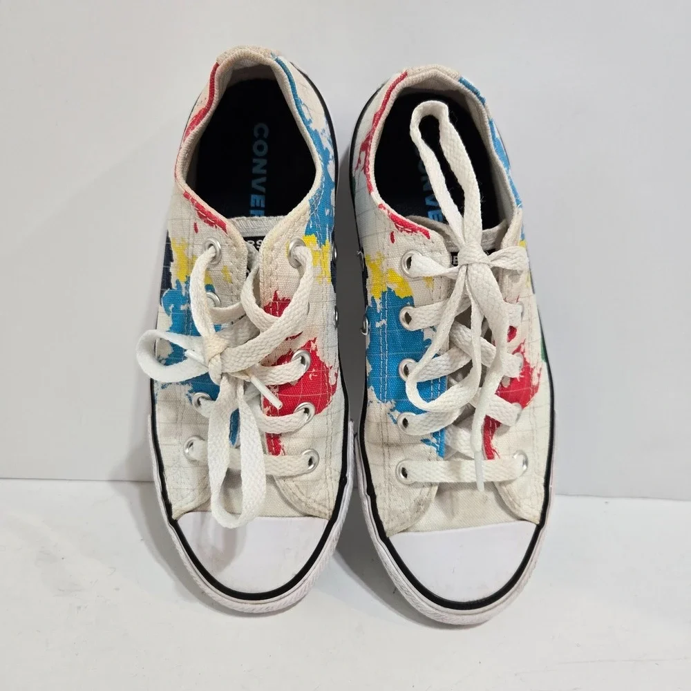 Converse All Stars‎ Youth Size 1 / 32 World Map sneakers Geography Travel Canvas